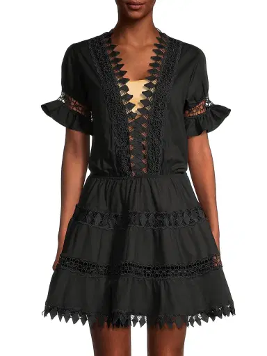 Peixoto Women's Ora Embroidered Mini Dress - Black - Size Large | Thumbnail 3 Peixoto Women's Ora Embroidered Mini Dress - Black - Size Large | Thumbnail 3