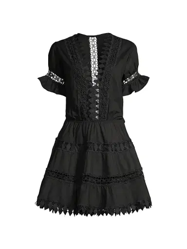 Peixoto Women's Ora Embroidered Mini Dress - Black - Size Large | Thumbnail 1 Peixoto Women's Ora Embroidered Mini Dress - Black - Size Large | Thumbnail 1