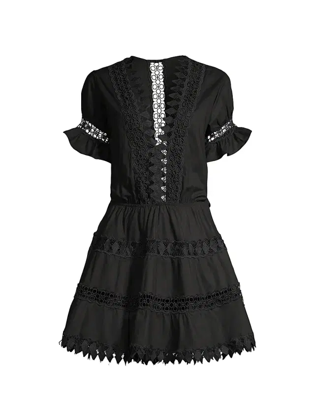 Peixoto Women's Ora Embroidered Mini Dress - Black