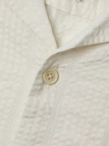 Corridor Men's Striped Seersucker Camp Shirt - White - Size XXL | Thumbnail 6