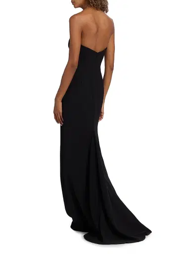 Rene Ruiz Collection Women's Embroidered Floral Crepe Strapless Column Gown | Thumbnail 5 Rene Ruiz Collection Women's Embroidered Floral Crepe Strapless Column Gown | Thumbnail 5