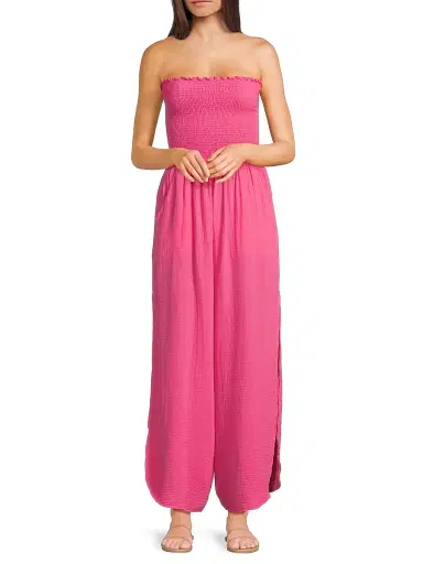 Peixoto Women's Harriet Strapless Jumpsuit - Pink Passion Iris | Thumbnail 2
