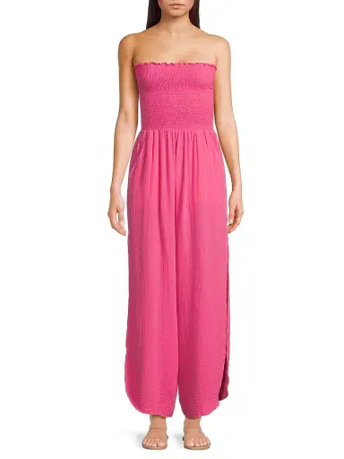 Peixoto Women's Harriet Strapless Jumpsuit - Pink Passion Iris | Thumbnail 3