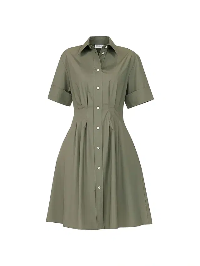 Callas Milano Women's Bergamo Fit and Flare Shirt Dress - Olive