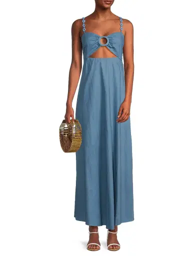 Peixoto Women's Kenny Cut-Out Cotton Maxi Dress - Riverside Blue - Size XL | Thumbnail 2 Peixoto Women's Kenny Cut-Out Cotton Maxi Dress - Riverside Blue - Size XL | Thumbnail 2