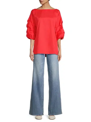 Harshman Women's Balia Cotton Blouse - Poppy Red | Thumbnail 2 Harshman Women's Balia Cotton Blouse - Poppy Red | Thumbnail 2