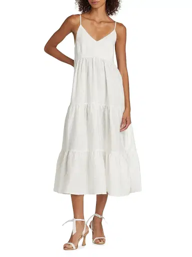 Pour Les Femmes Women's Claudia Spaghetti Strap Dress - Cream - Size Large | Thumbnail 2 Pour Les Femmes Women's Claudia Spaghetti Strap Dress - Cream - Size Large | Thumbnail 2