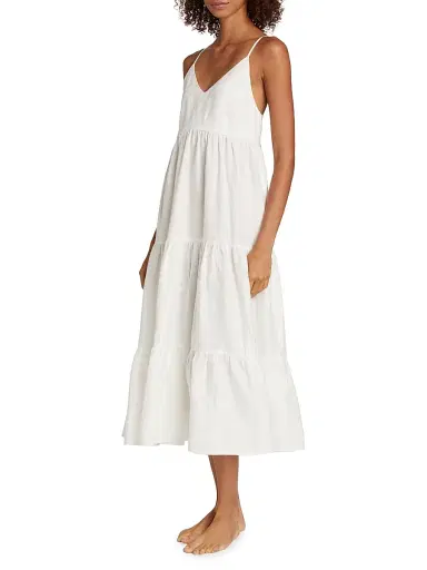 Pour Les Femmes Women's Claudia Spaghetti Strap Dress - Cream - Size Large | Thumbnail 4 Pour Les Femmes Women's Claudia Spaghetti Strap Dress - Cream - Size Large | Thumbnail 4
