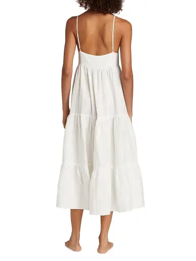 Pour Les Femmes Women's Claudia Spaghetti Strap Dress - Cream - Size Large | Thumbnail 5 Pour Les Femmes Women's Claudia Spaghetti Strap Dress - Cream - Size Large | Thumbnail 5