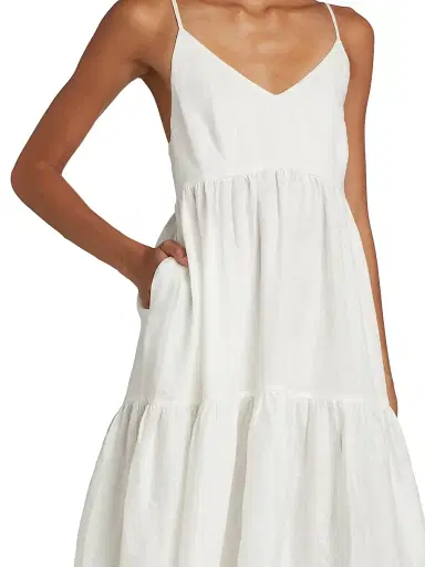 Pour Les Femmes Women's Claudia Spaghetti Strap Dress - Cream - Size Large | Thumbnail 6 Pour Les Femmes Women's Claudia Spaghetti Strap Dress - Cream - Size Large | Thumbnail 6