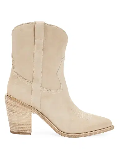 Partlow Women's Leigh Anne 90MM Suede Ankle Booties - Sabbia | Thumbnail 1