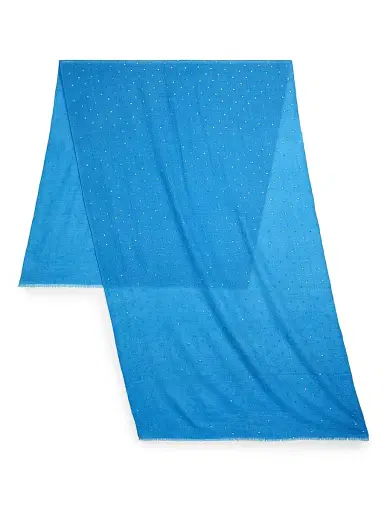 Carolyn Rowan Collection Women's Sequin-Embellished Cashmere-Silk Scarf - Blue | Thumbnail 1