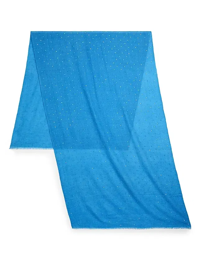 Carolyn Rowan Collection Women's Sequin-Embellished Cashmere-Silk Scarf - Blue