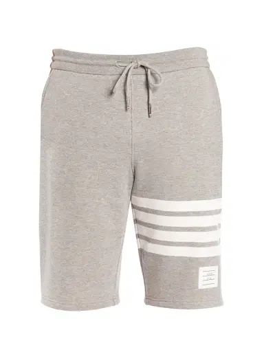 Thom Browne Men's Classic Drawstring Cotton Sweatshorts - Light Grey - Size Small | Thumbnail 1 Thom Browne Men's Classic Drawstring Cotton Sweatshorts - Light Grey - Size Small | Thumbnail 1