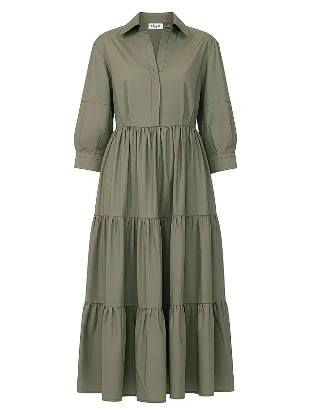 Callas Milano Women's Marseille Tiered Dress - Olive