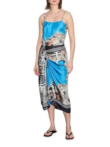 CALLAS MILANO Women's Angie - Camisole Venice Print Dress - Blue Multi Black - Size 10 | Thumbnail 2