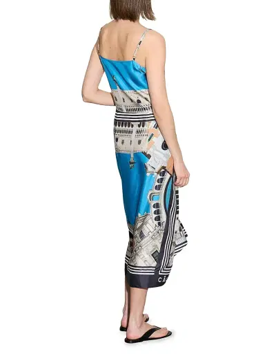 CALLAS MILANO Women's Angie - Camisole Venice Print Dress - Blue Multi Black - Size 10 | Thumbnail 3