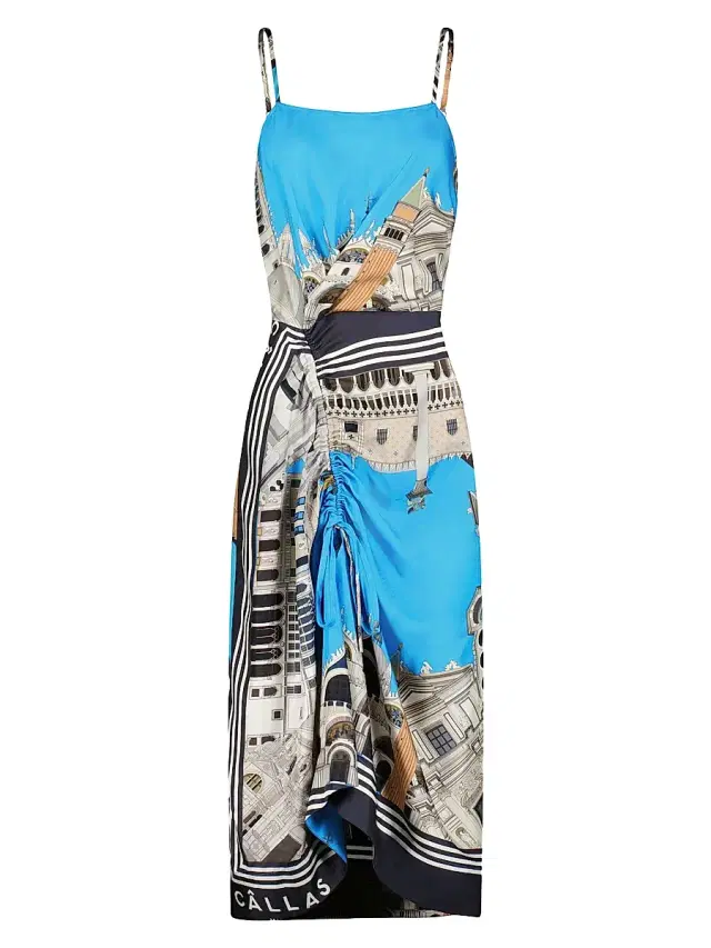 Callas Milano Women's Angie - Camisole Venice Print Dress - Blue Multi Black