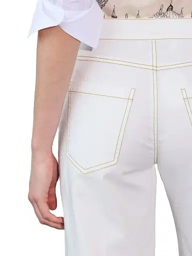 Callas Milano Women's Jane Cotton Stretch Flare Trousers - White | Thumbnail 4 Callas Milano Women's Jane Cotton Stretch Flare Trousers - White | Thumbnail 4