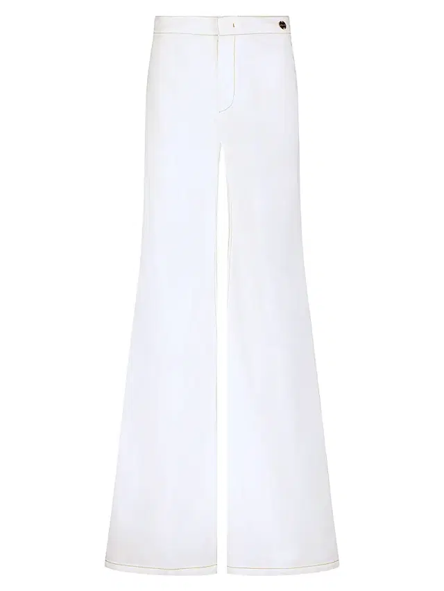 Callas Milano Women's Jane Cotton Stretch Flare Trousers - White