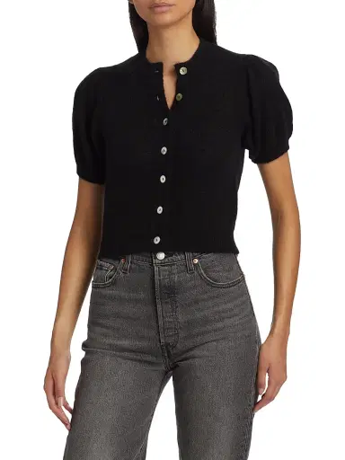 DÔEN Women's Anisa Crop Cardigan - Black - Size Large | Thumbnail 3 DÔEN Women's Anisa Crop Cardigan - Black - Size Large | Thumbnail 3