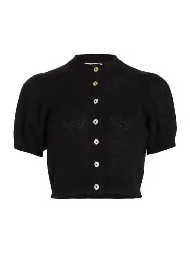 DÔEN Women's Anisa Crop Cardigan - Black - Size Large | Thumbnail 1 DÔEN Women's Anisa Crop Cardigan - Black - Size Large | Thumbnail 1