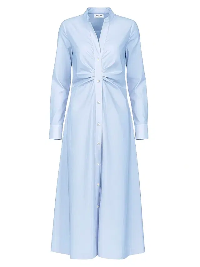 Callas Milano Women's Genny Longsleeve Shirt Dress - Pale Blue