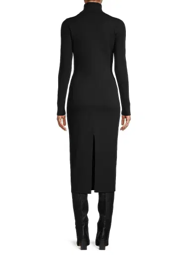 Toccin Women's Piper Turtleneck Rib-Knit Midi-Dress - Jet | Thumbnail 5