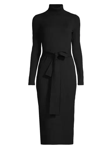 Toccin Women's Piper Turtleneck Rib-Knit Midi-Dress - Jet | Thumbnail 1