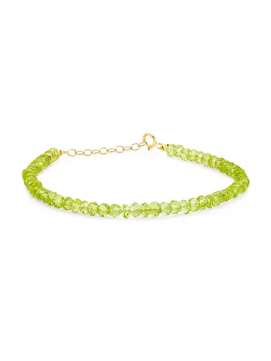 Jia Jia Women's Birthstone 14K Yellow Gold & Gemstone Beaded Bracelet - August | Thumbnail 1