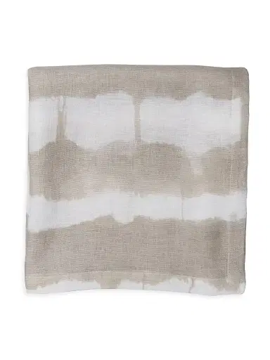 Kim Seybert Watercolor Stripe Tablecloth - White Natural | Thumbnail 2