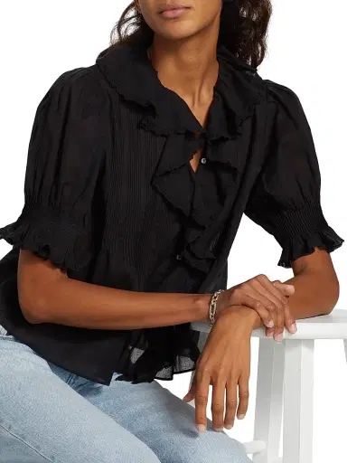 DÔEN Women's Henri Ruffled Top | Thumbnail 6 DÔEN Women's Henri Ruffled Top | Thumbnail 6