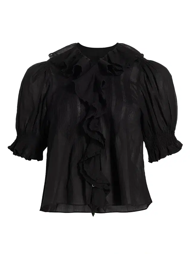 Women's Henri Ruffled Top - Black