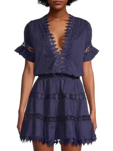 Peixoto Women's Ora Embroidered Mini Dress - Navy Blue - Size XL | Thumbnail 3 Peixoto Women's Ora Embroidered Mini Dress - Navy Blue - Size XL | Thumbnail 3