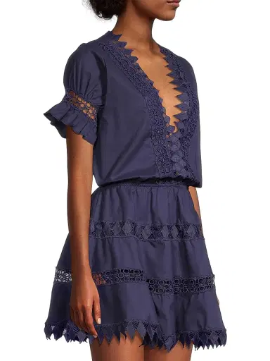 Peixoto Women's Ora Embroidered Mini Dress - Navy Blue - Size XL | Thumbnail 4 Peixoto Women's Ora Embroidered Mini Dress - Navy Blue - Size XL | Thumbnail 4