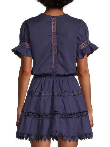 Peixoto Women's Ora Embroidered Mini Dress - Navy Blue - Size XL | Thumbnail 5 Peixoto Women's Ora Embroidered Mini Dress - Navy Blue - Size XL | Thumbnail 5