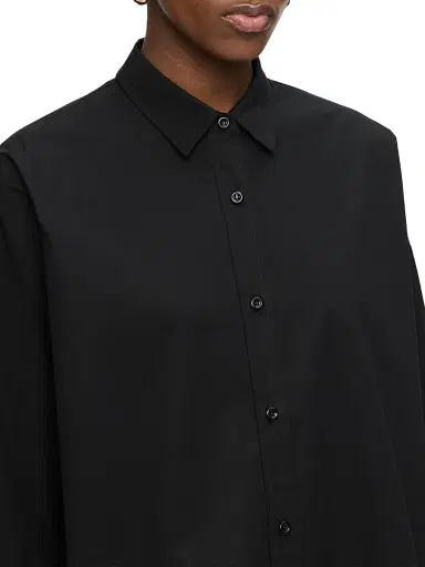 CALLAS MILANO Women's Sirene Poplin Shirt with Silk Twill Milano Print Scarf Back - Black - Size 8 | Thumbnail 5