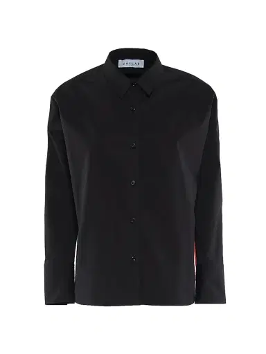 CALLAS MILANO Women's Sirene Poplin Shirt with Silk Twill Milano Print Scarf Back - Black - Size 8 | Thumbnail 1