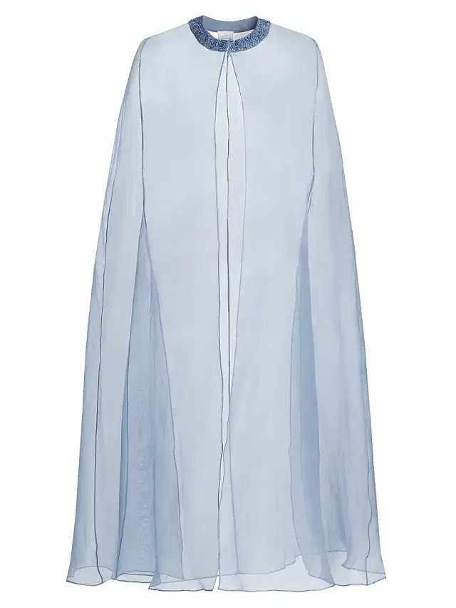 Carolyn Rowan Collection Women's Embellished-Trim Silk Cape - Blue