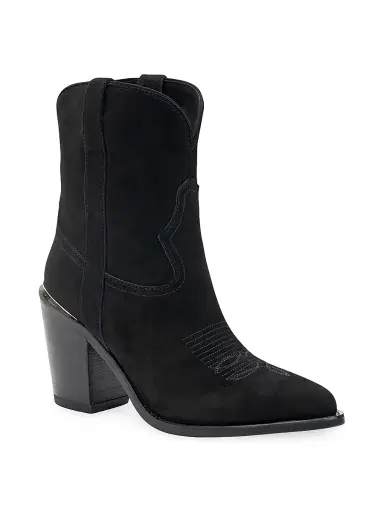 Partlow Women's Leigh Anne 90MM Suede Ankle Booties - Nero | Thumbnail 2