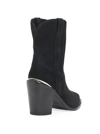 Partlow Women's Leigh Anne 90MM Suede Ankle Booties - Nero | Thumbnail 3