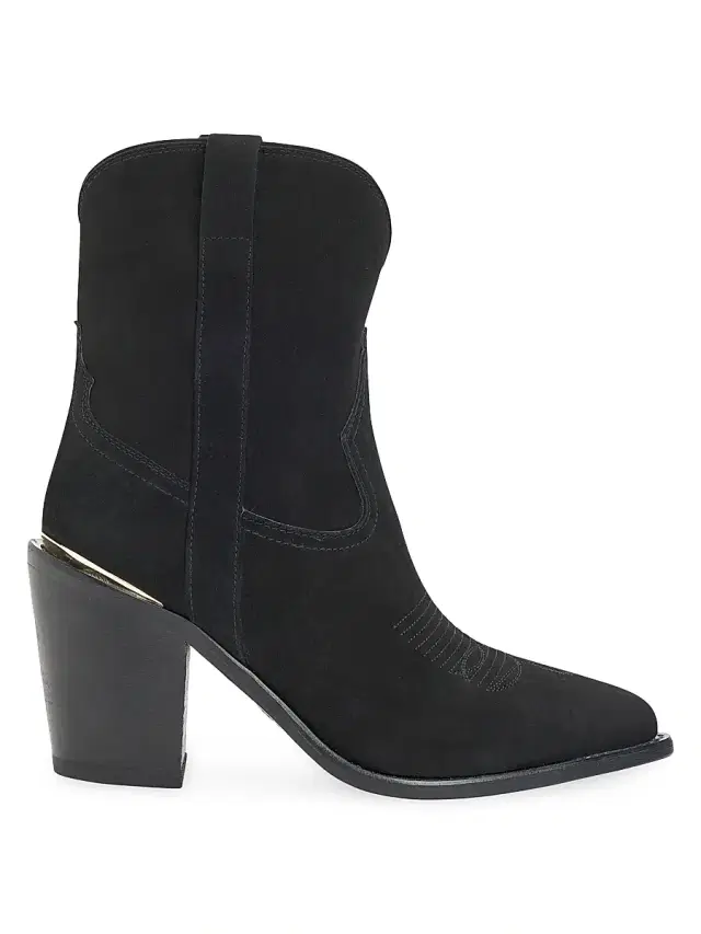 Partlow Women's Leigh Anne 90MM Suede Ankle Booties - Nero