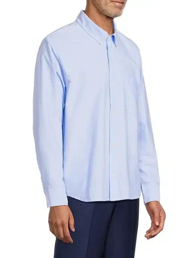 Corridor Men's Resonance Oxford Cotton Button-Front Shirt - Chambray | Thumbnail 4