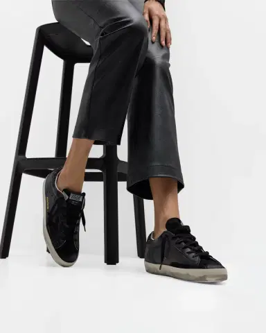 Golden Goose Super-Star Leather Glitter Low-Top Sneakers | Thumbnail 2