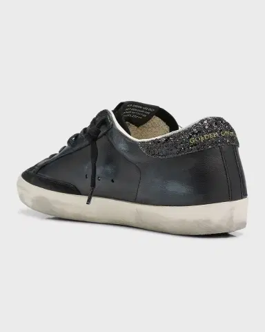 Golden Goose Super-Star Leather Glitter Low-Top Sneakers | Thumbnail 4