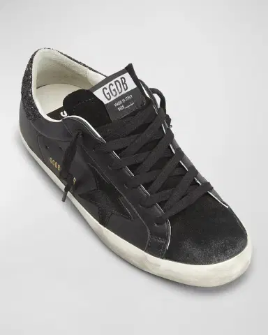 Golden Goose Super-Star Leather Glitter Low-Top Sneakers | Thumbnail 7
