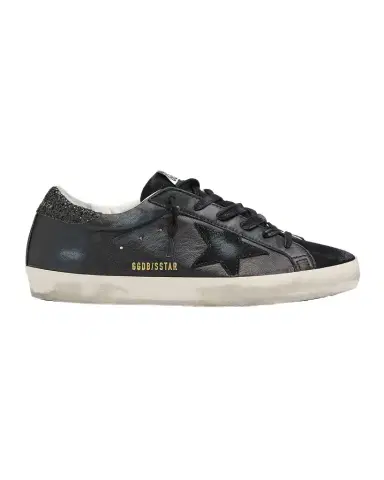 Golden Goose Super-Star Leather Glitter Low-Top Sneakers | Thumbnail 1