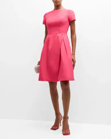 Carolina Herrera Icon Bateau Neck Short-Sleeve Dress | Thumbnail 2