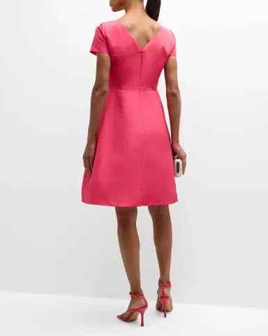 Carolina Herrera Icon Bateau Neck Short-Sleeve Dress | Thumbnail 4