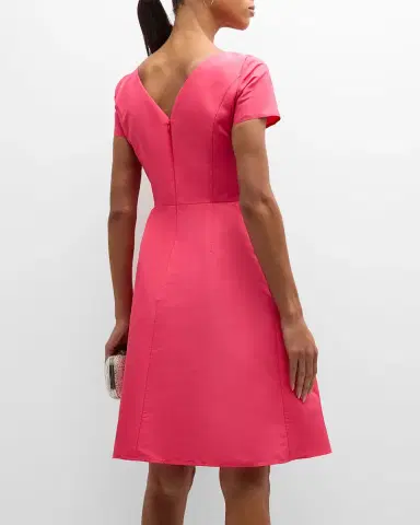 Carolina Herrera Icon Bateau Neck Short-Sleeve Dress | Thumbnail 6